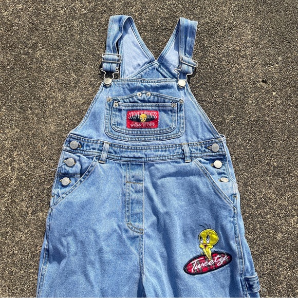 Warner Bros. Other - Vintage Looney Tunes Children’s denim overalls Size 7 1990s Kids unisex